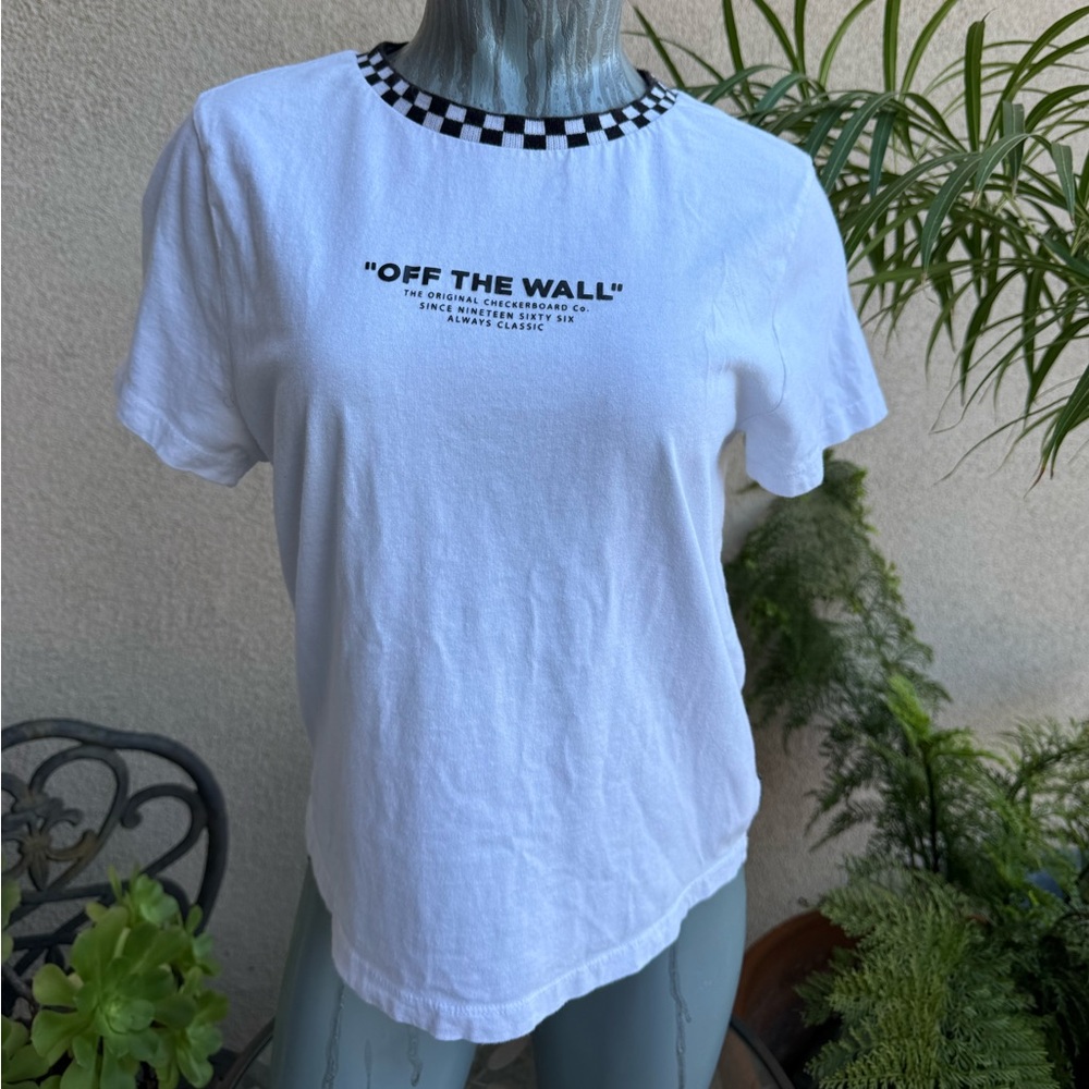 3/$45 Vans White Graphic Women's Top